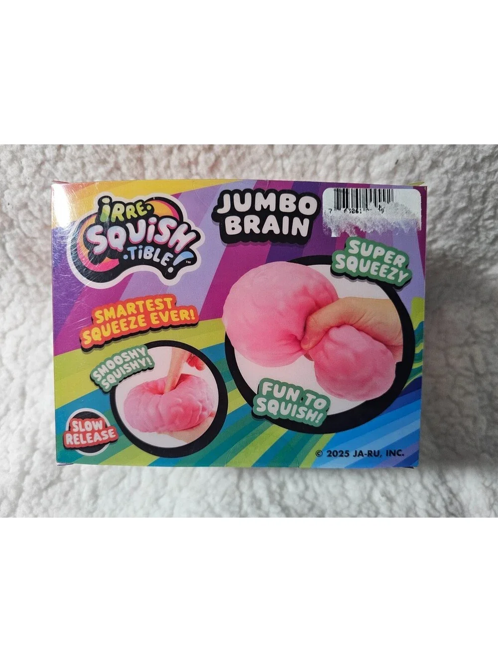 JA-RU Irresistibles Jumbo Brain Squishy ja ru irre-squish-tible NIB PINK 🧠